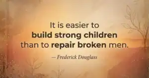 A quote graphic with the Frederick Douglass quote in clean typography on a warm background
